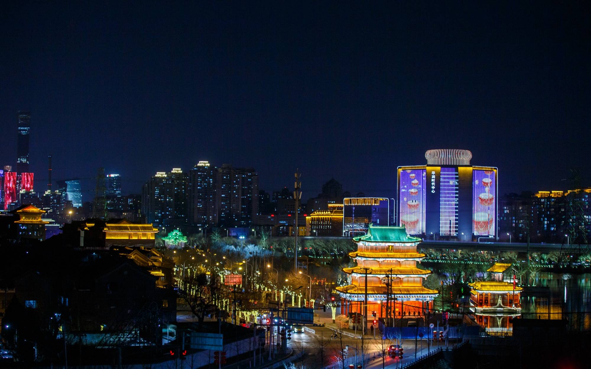北京朝阳区 夜景图片