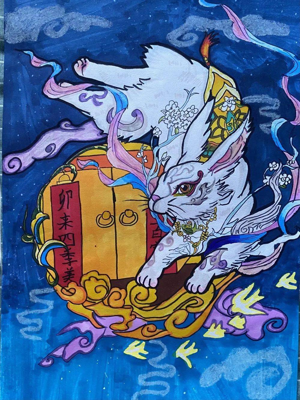 玉兔蟾宫笑,红梅五岭香.