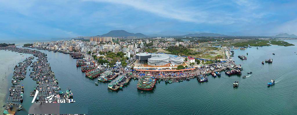 海南陵水:繁忙的新村漁港_海島_碼頭_景象