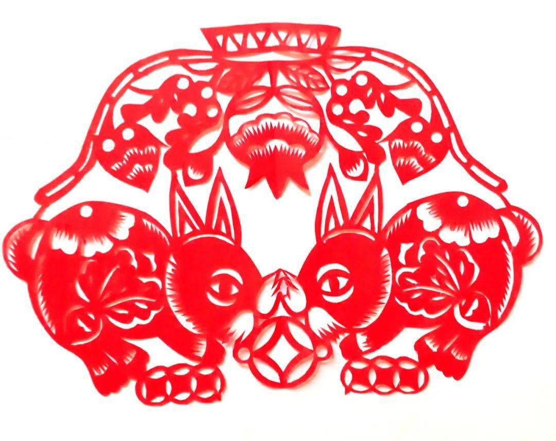 陕西千阳剪纸传承人兔年作品赏析_李润侠_白召凤_兔子