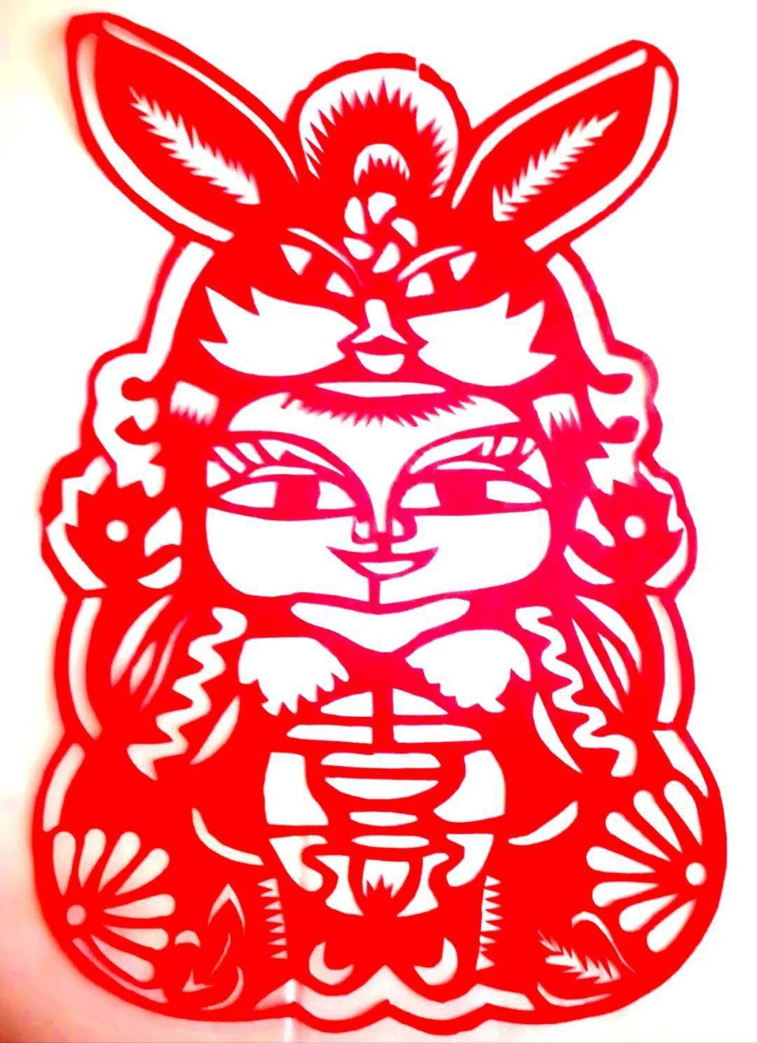 陕西千阳剪纸传承人兔年作品赏析_李润侠_白召凤_兔子