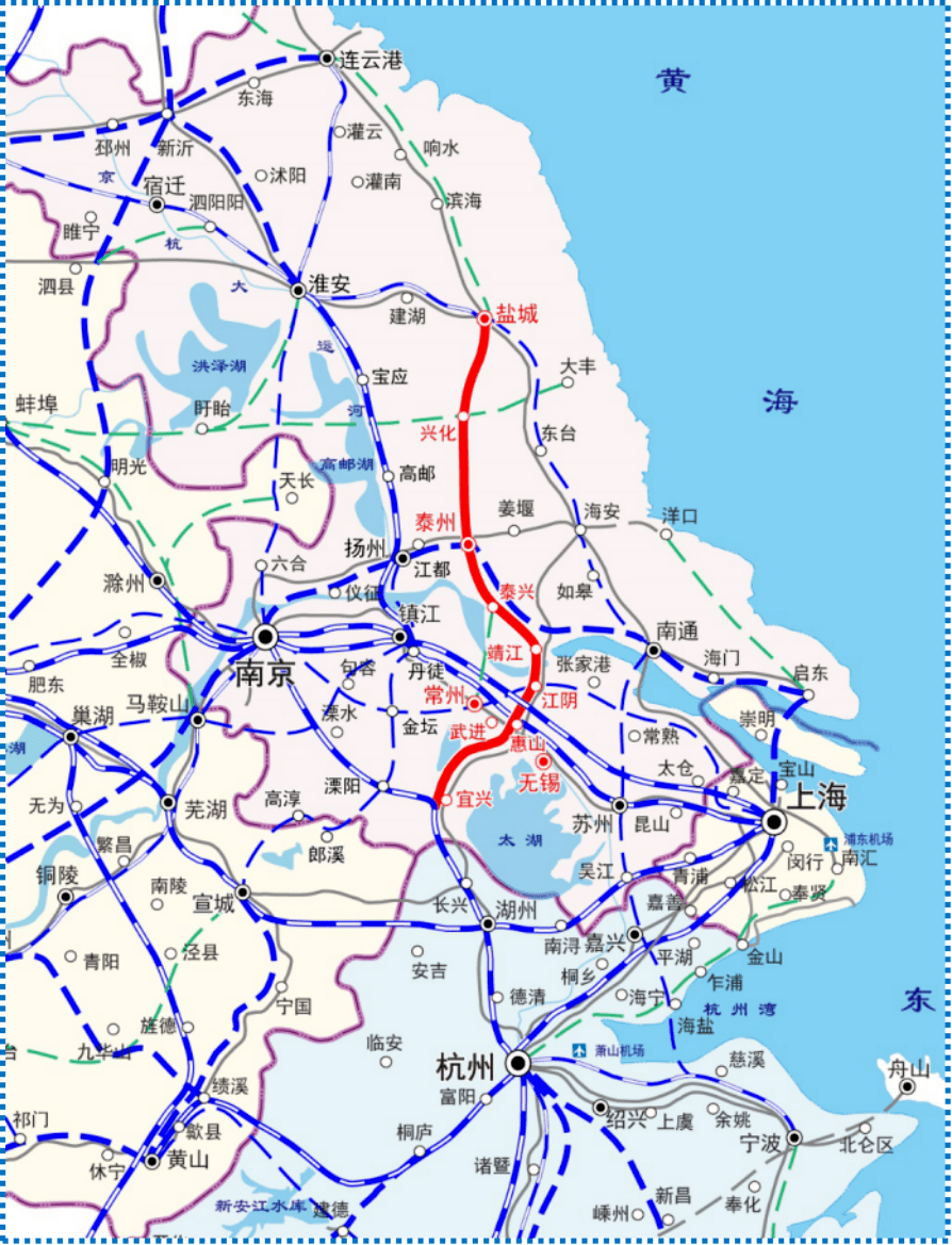 會上著重提到鹽泰錫常宜鐵路,在江蘇今年將開建3條南北向高鐵通道中