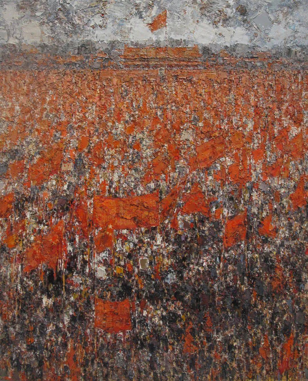 《开国大典·人民万岁》李成民布面油画 240×200cm 2014年浙江展览馆