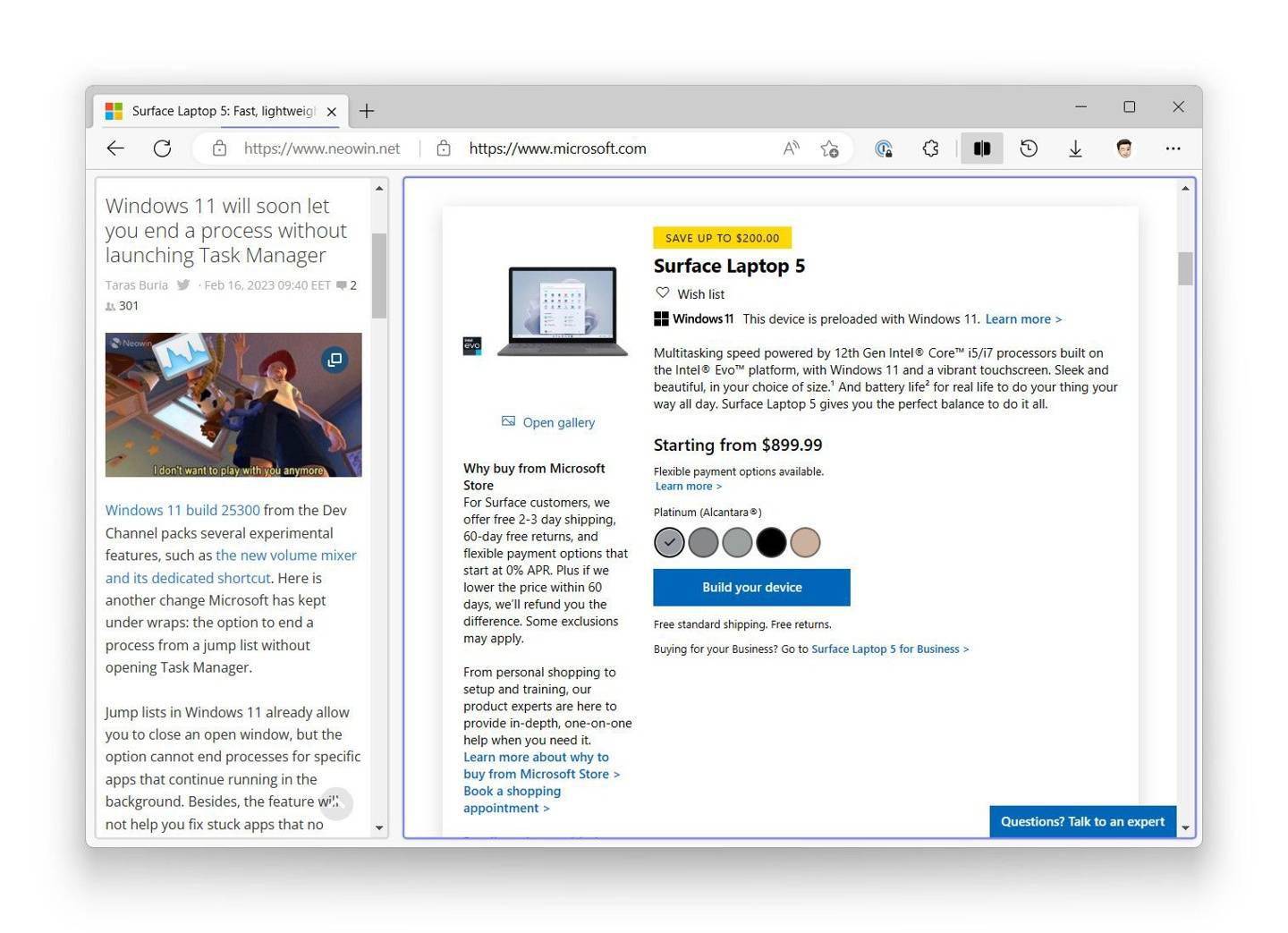 微软计划4月为Edge浏览器引入分屏体验 可在Edge浏览器中分屏打开两个页面
