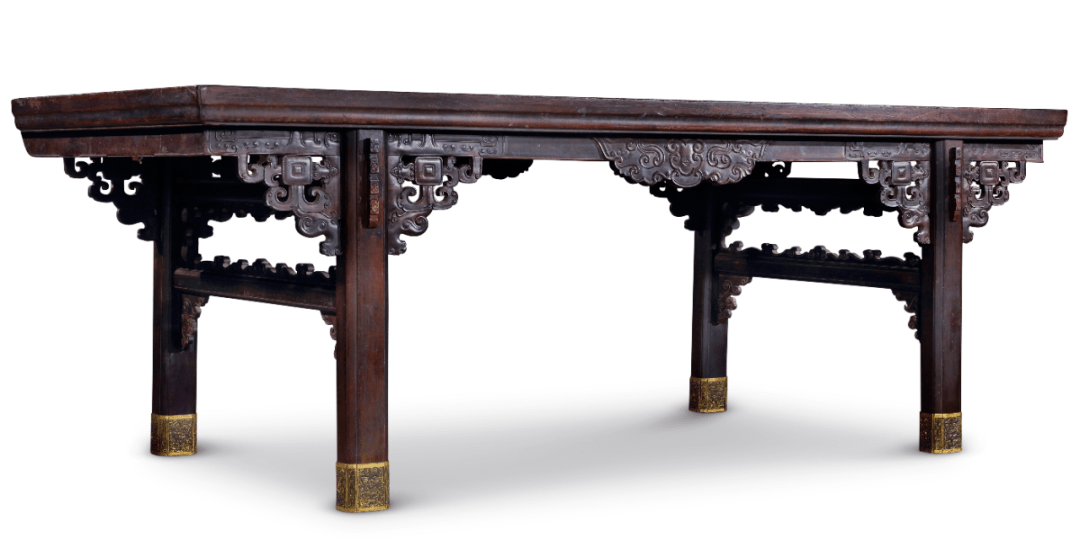 御制紫檀百衲面螭龙纹大供案赏析_图案_清代_罗汉