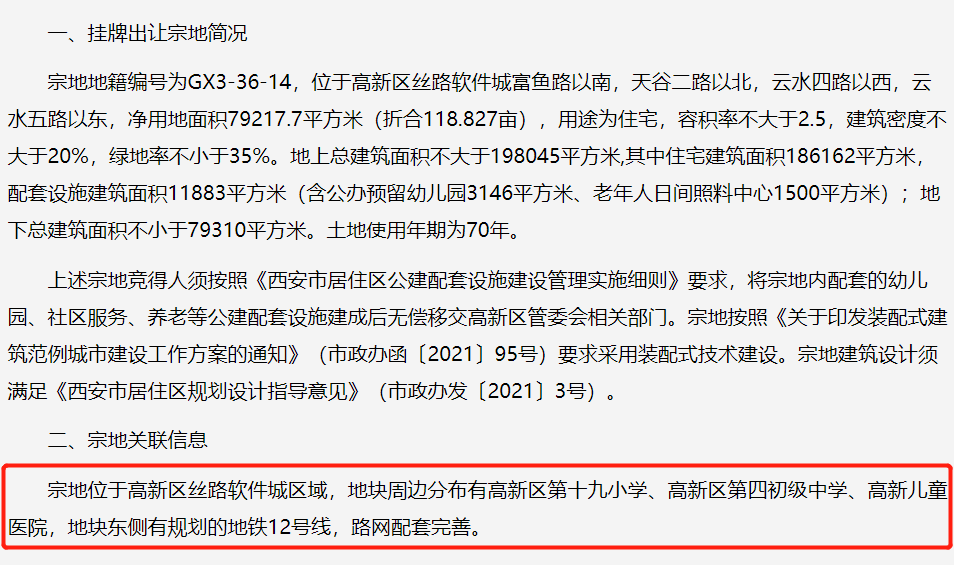 土拍预告|高新丝路软件城118.827亩室第地挂牌出让 起始价24.08亿元