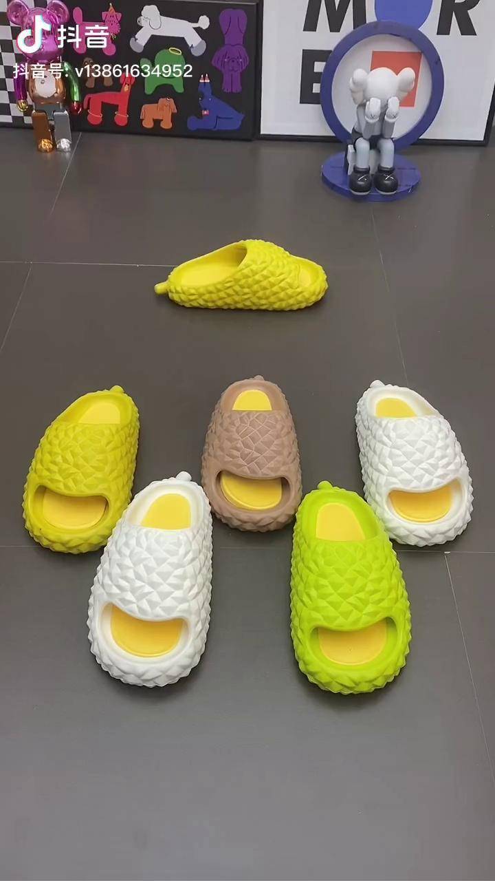 榴莲拖鞋一体成型软底软面可爱个性好看又好穿男女同款拖鞋热门面料