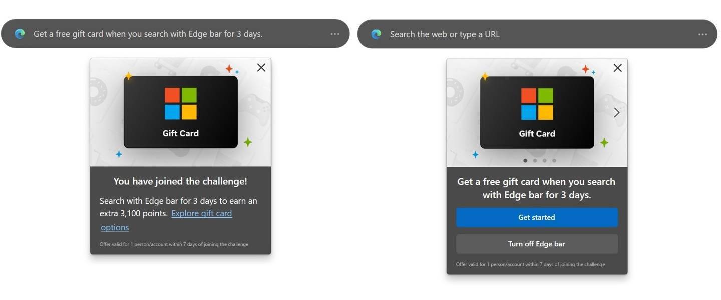 为提高Edge浏览器市场份额 微软不惜赠送礼品卡让Win11/10用户使用Edge浏览器