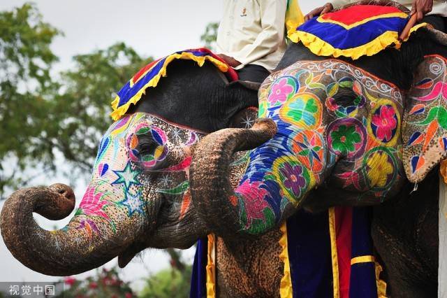 原标题：杜绝使用活体动物！印度寺庙用机器大象办仪式