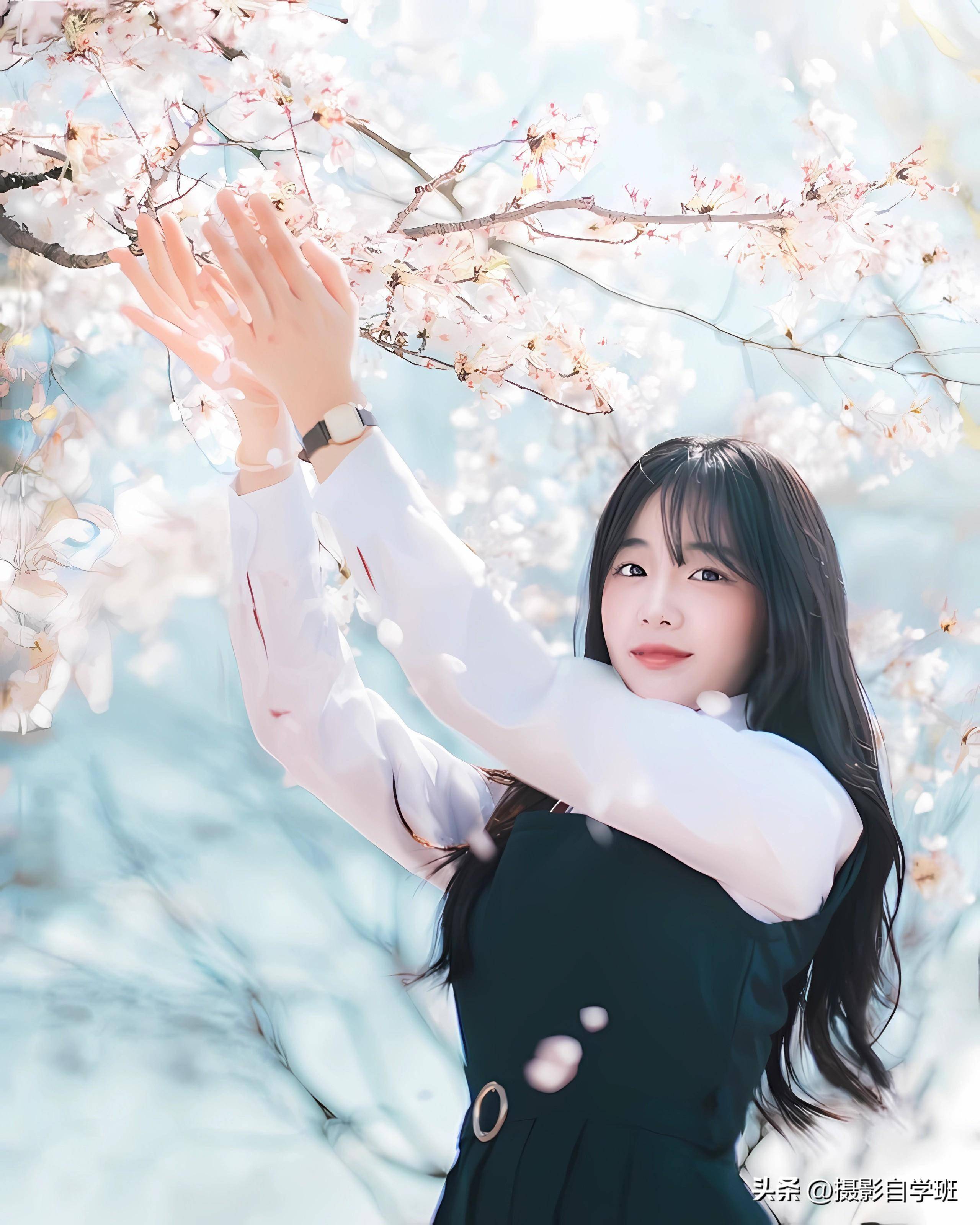 用手机摄影,来拍春天人像照片吧,生活照也可以很美_镜头_花瓣_背景