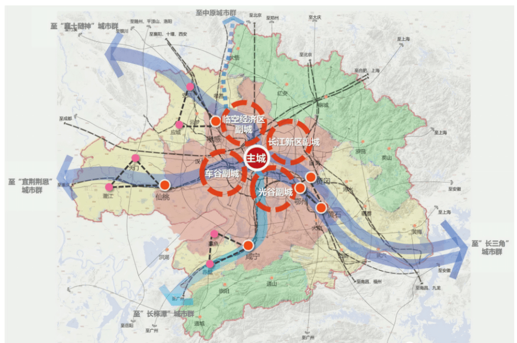 第五期建設規劃初步成果:建設從沌口到天河機場至漢川的市域快軌及市