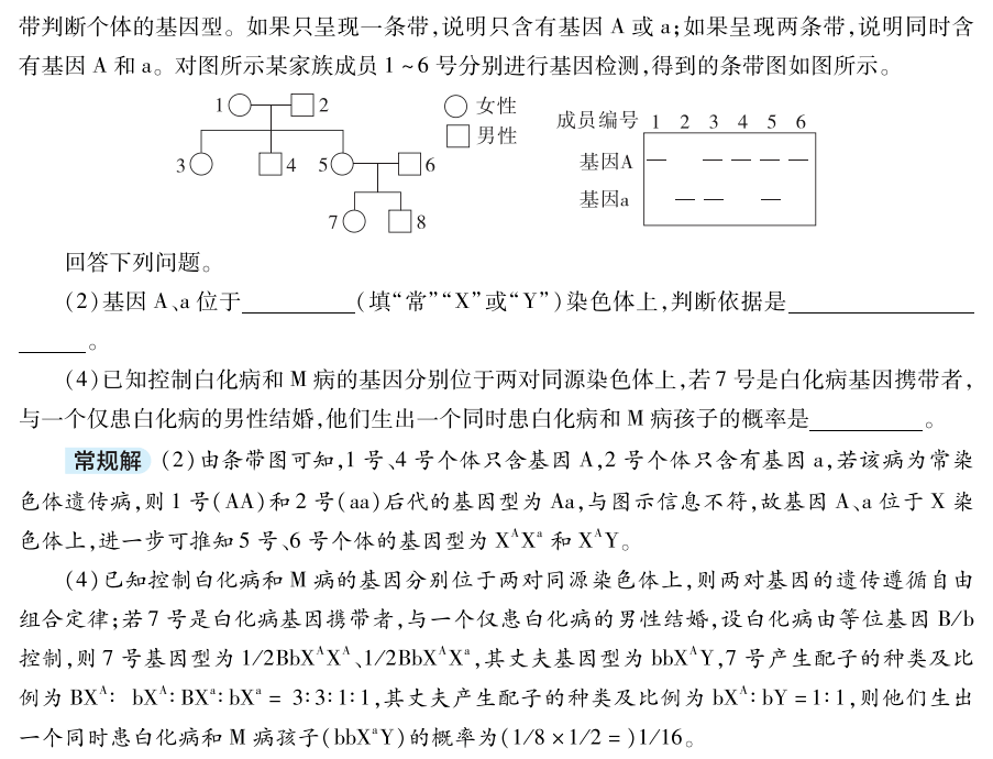 題當兩種遺傳病之間具有