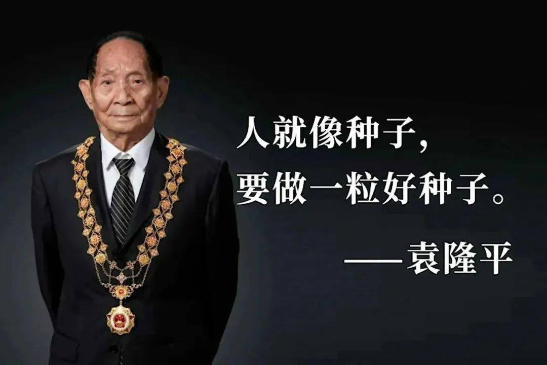 "杂交水稻之父",中国工程院院士,"共和国勋章"获得者袁隆平生前常说:"
