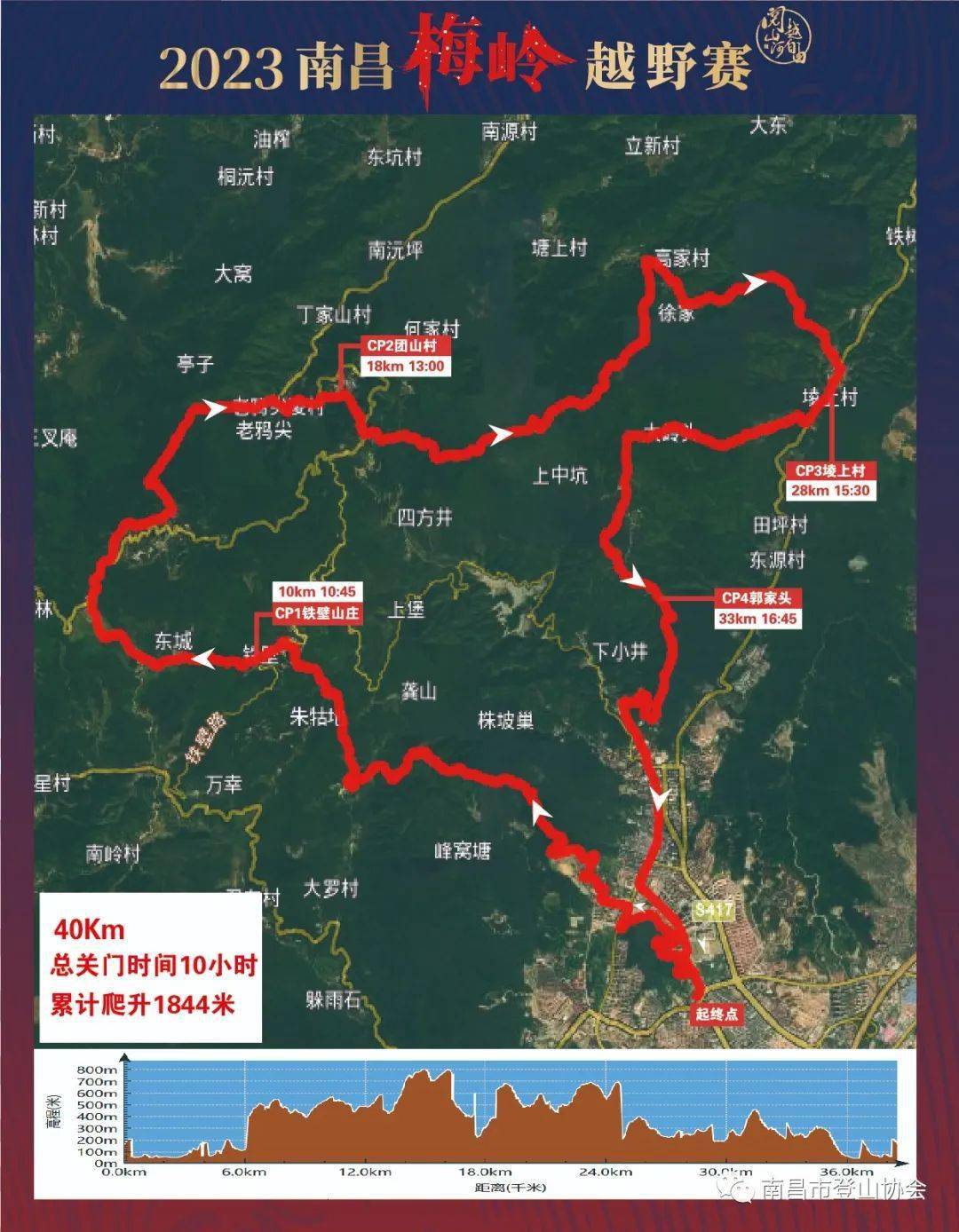 2023南昌梅岭越野赛线路公布_比赛_选手_路线图