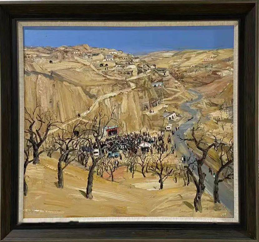 油画 《左权将军》 王卫东油画 《地标·太原双塔》张桂凤国画 《家山