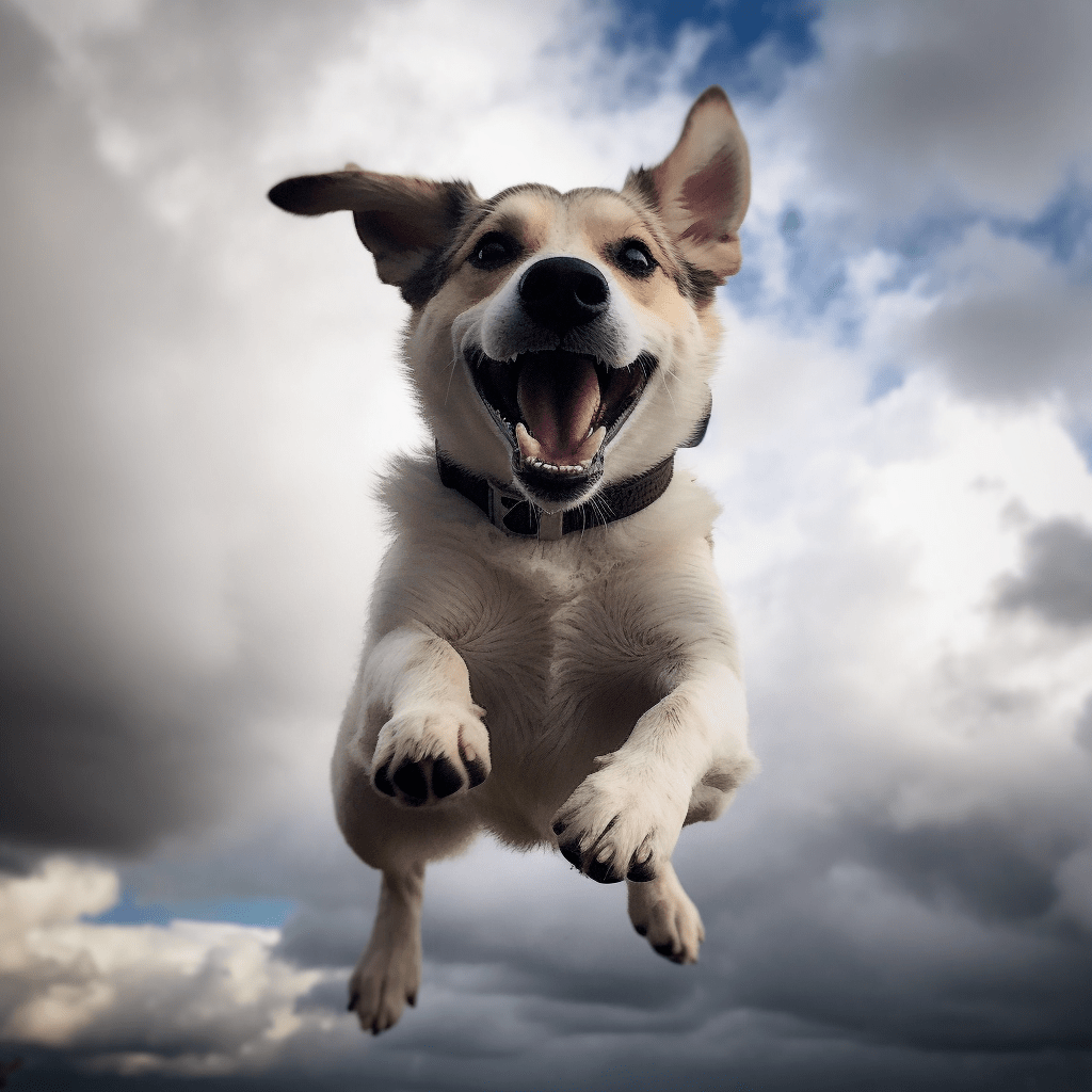 狗狗在天上飞的表情包图片