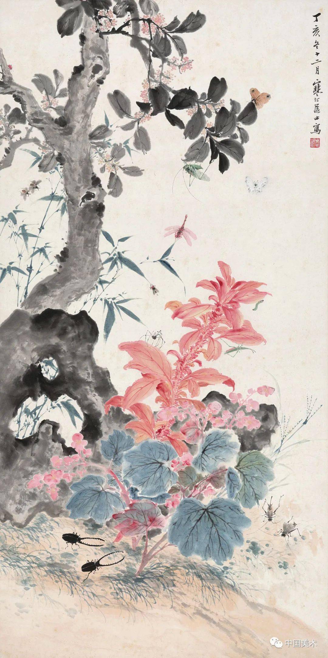 江寒汀的画_翠鸟_花鸟画_虚谷