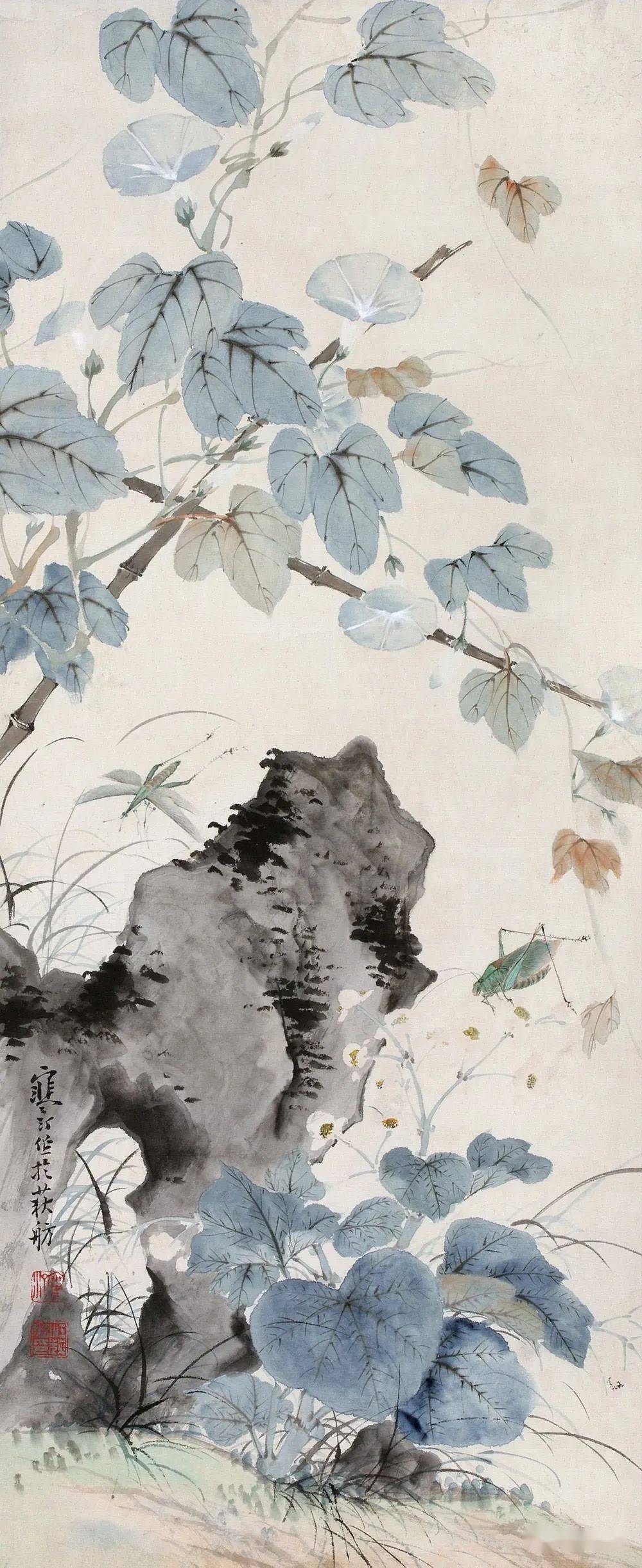 江寒汀的画_翠鸟_花鸟画_虚谷