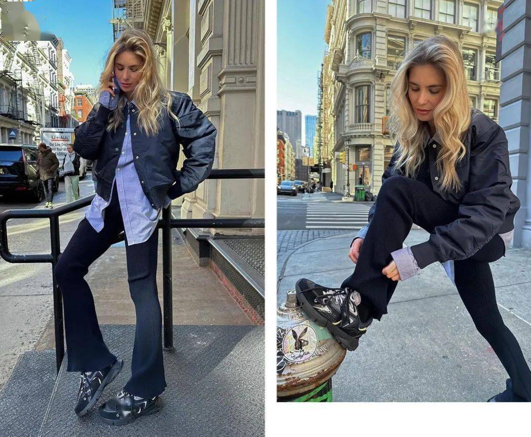 工装裤 老爹鞋太复古范了!155到170女生这么穿,太显高显飒了!