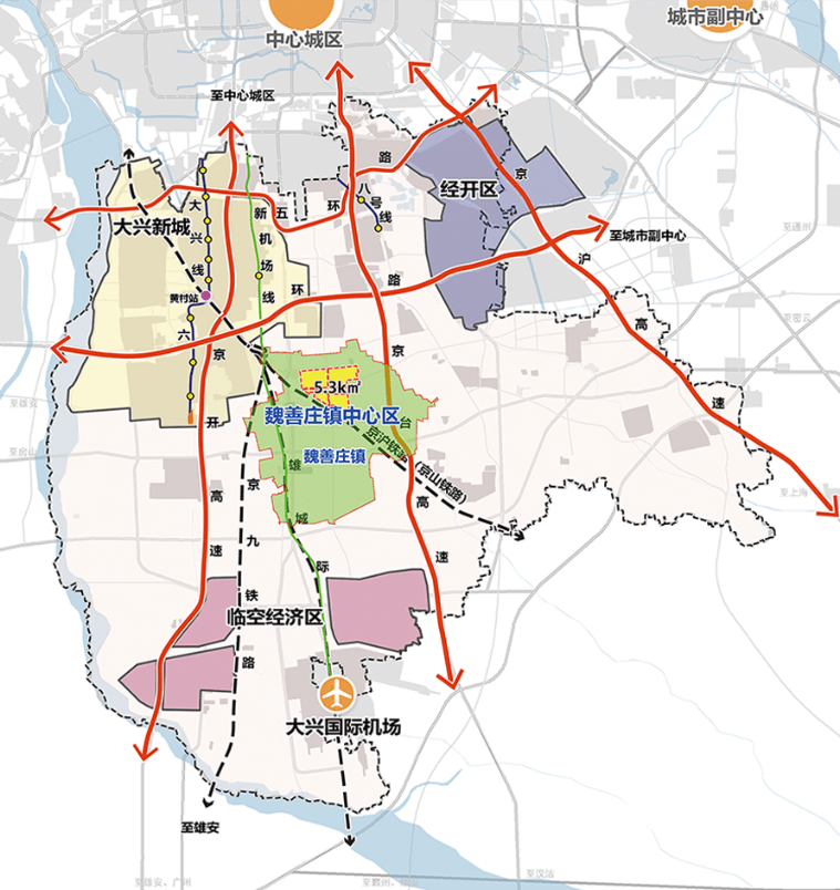 南中轴延长线重要节点大兴魏善庄6大主导功能分区构建生态新片区