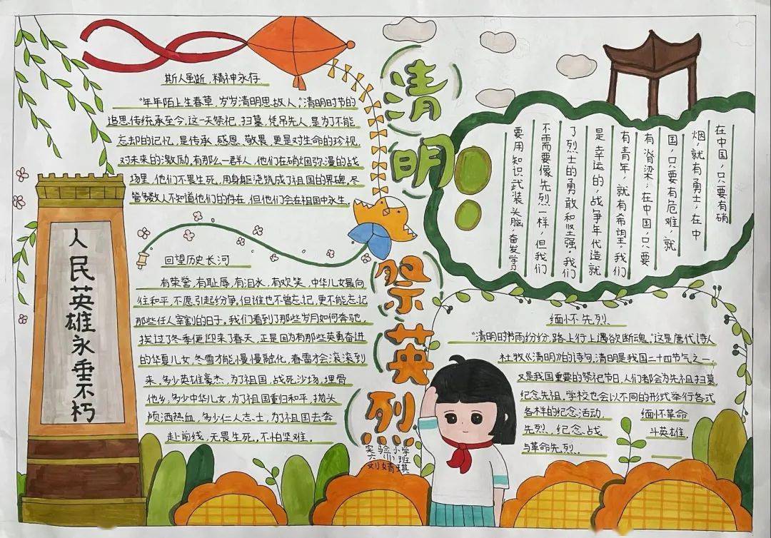 线上展播丨"百园千校清明祭英烈"手抄报征集活动优秀作品展示(六)