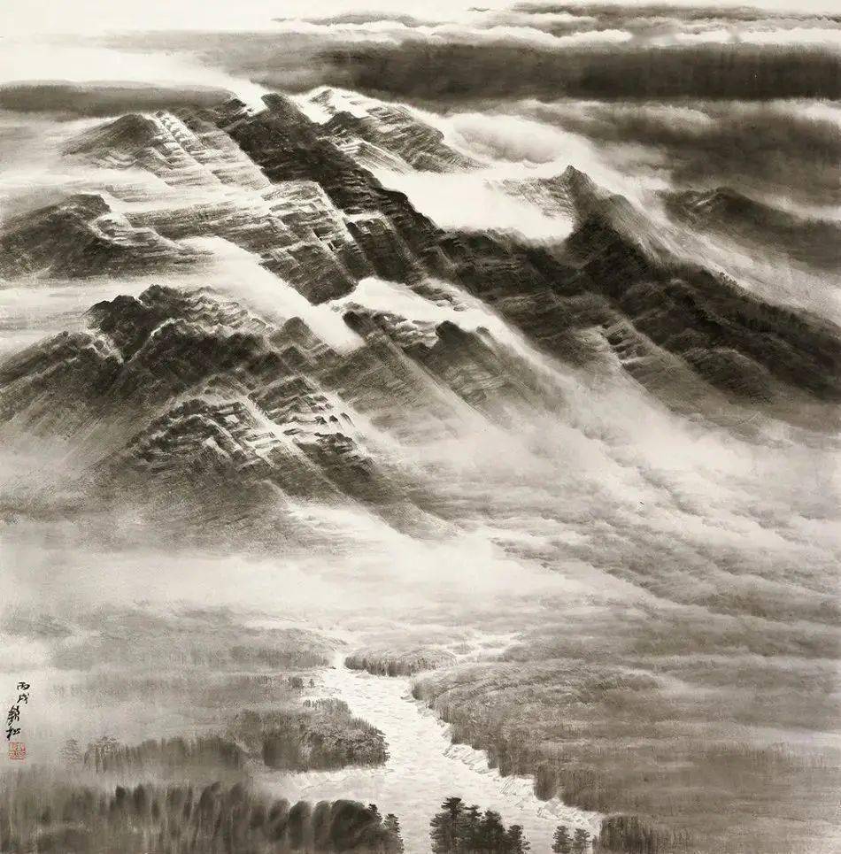 南派山水大伽许钦松笔下山水厚实雄壮,壮阔博大_作品_创作_自然界