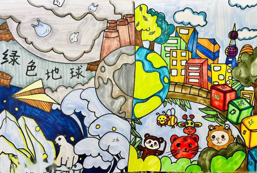 03榜样倡环保同学们共同爱护我们的地球母亲,切实履行好呵护环境的