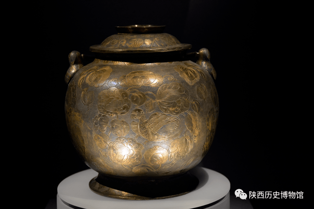 【观往知来】鎏金鹦鹉纹提梁银罐_大唐_长安_风华