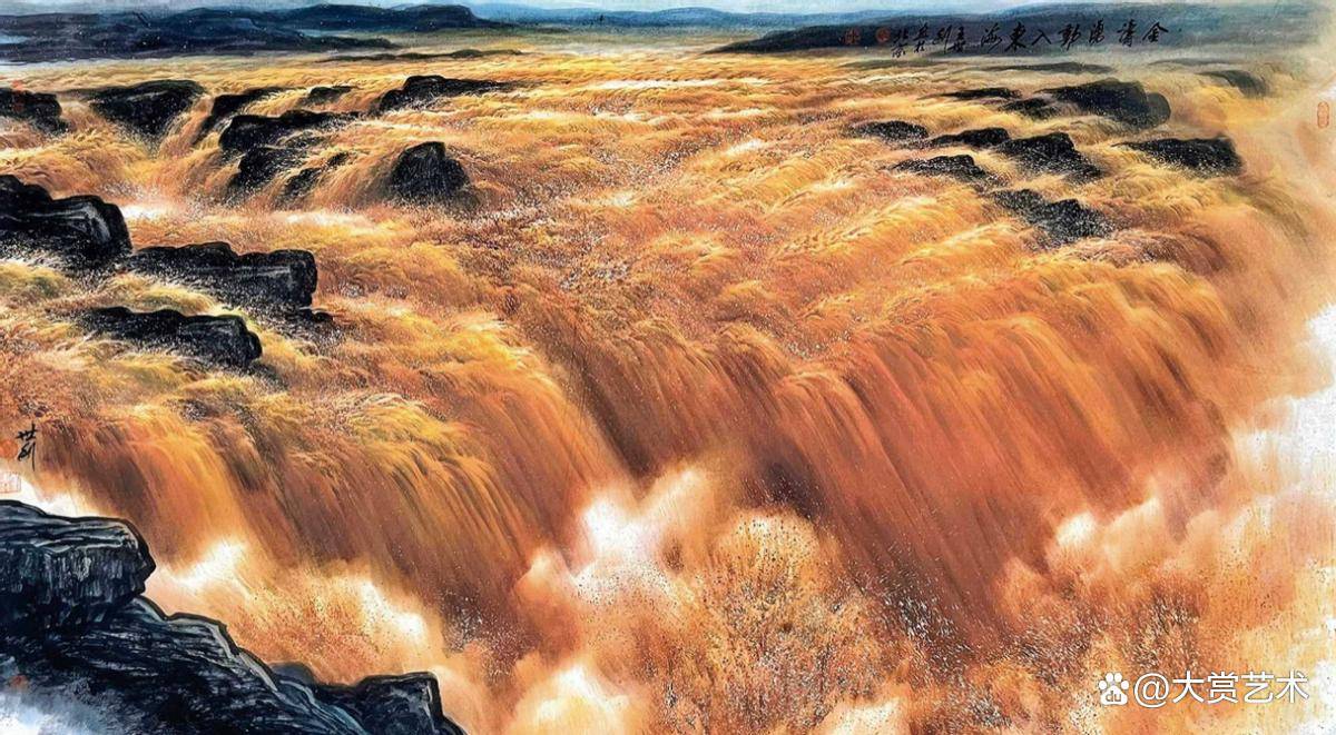 黄河壶口瀑布形象大使王世利:以山河为民族造像,画风恢弘壮阔_作品