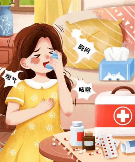 这种慢性炎症导致气道高反应,引起反复发作的喘息,气急,胸闷或咳嗽等