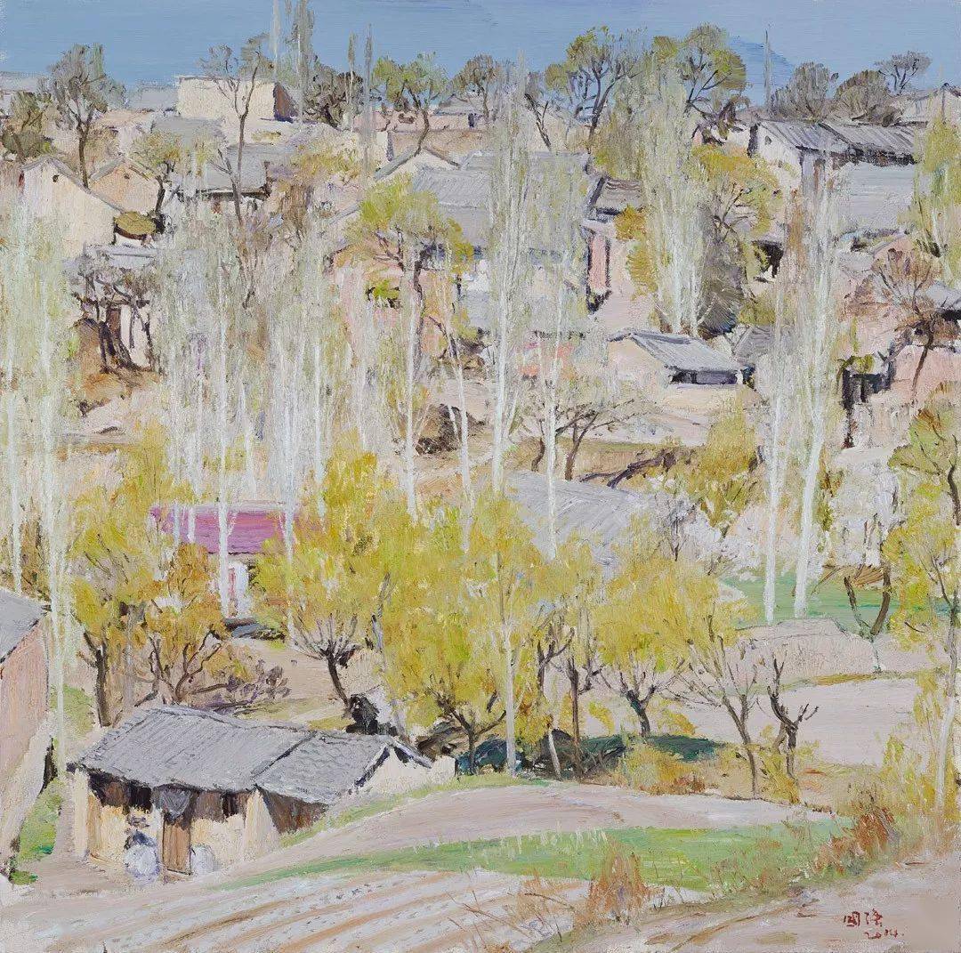 【写生啦】陇上春意:崔国强写生作品_cm_油画_布面