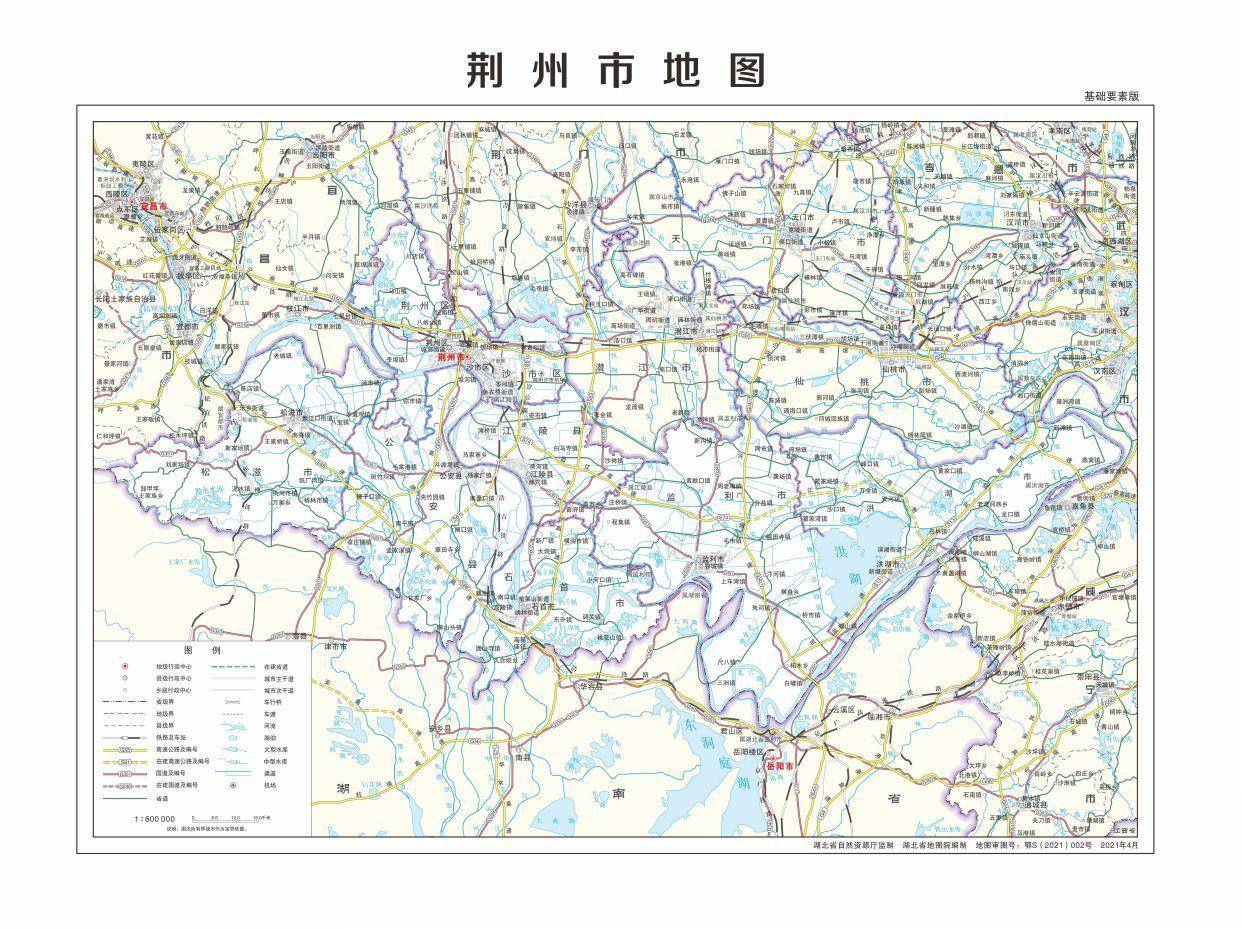 湖北省各市、州行政区划地图