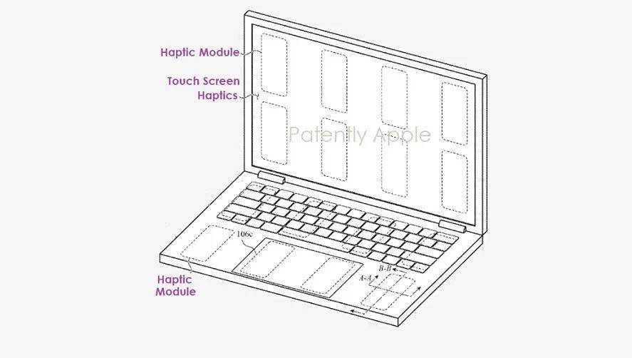 苹果MacBook新专利：具备触控屏幕 可实现触觉反馈