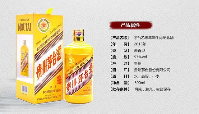 未開封 貴州茅台酒 2015年 干支 乙未羊年 500ml 1005g 53% 酒别重逢