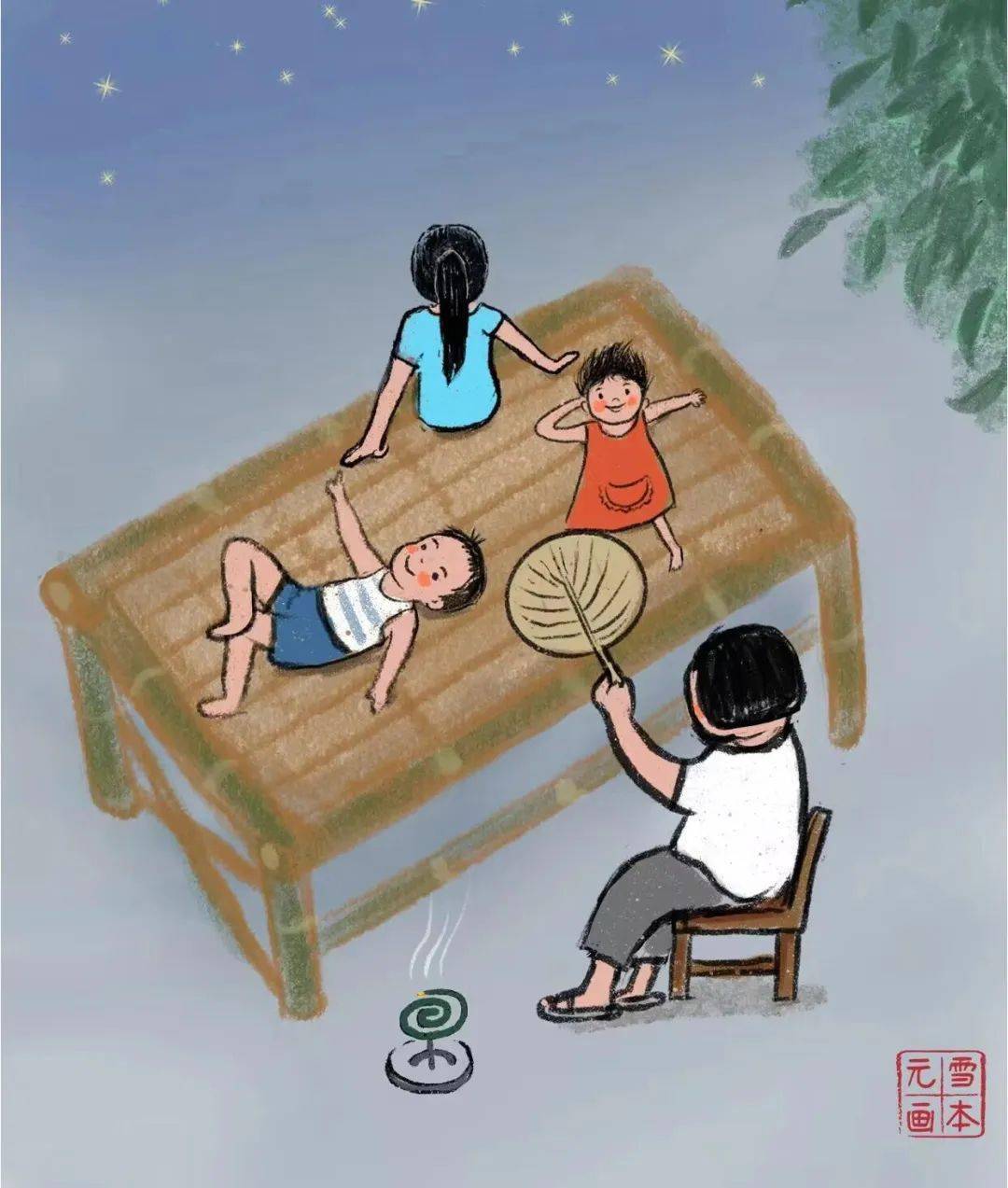 耳边响起快乐女声的合唱,躺在竹床上看星星,夏日夜晚,再回首90年代