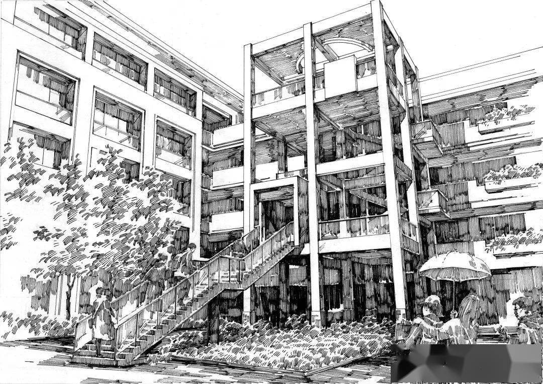 虎溪校区第一教学楼和实验楼虎溪校区主要教学楼之一,深秋时,窗外同时