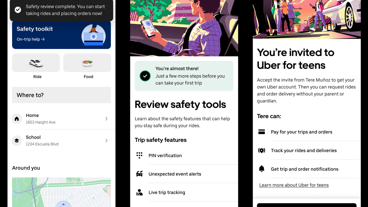 Uber推出新功能 可让父母跟踪实时旅行进度