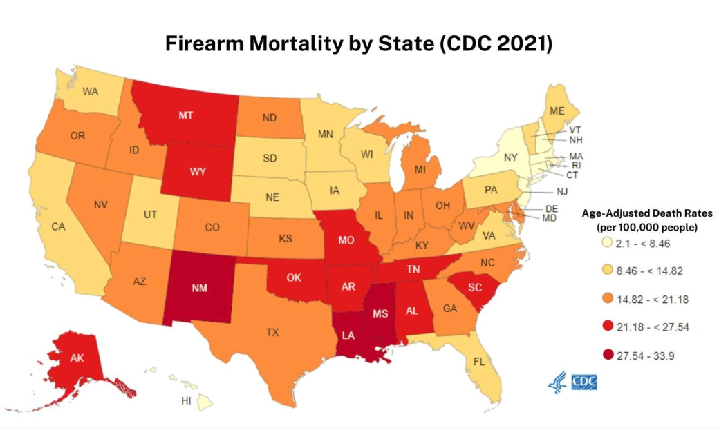 根据世界人口评论,美国 10 个"最不安全的州"中有九个——密西西比州