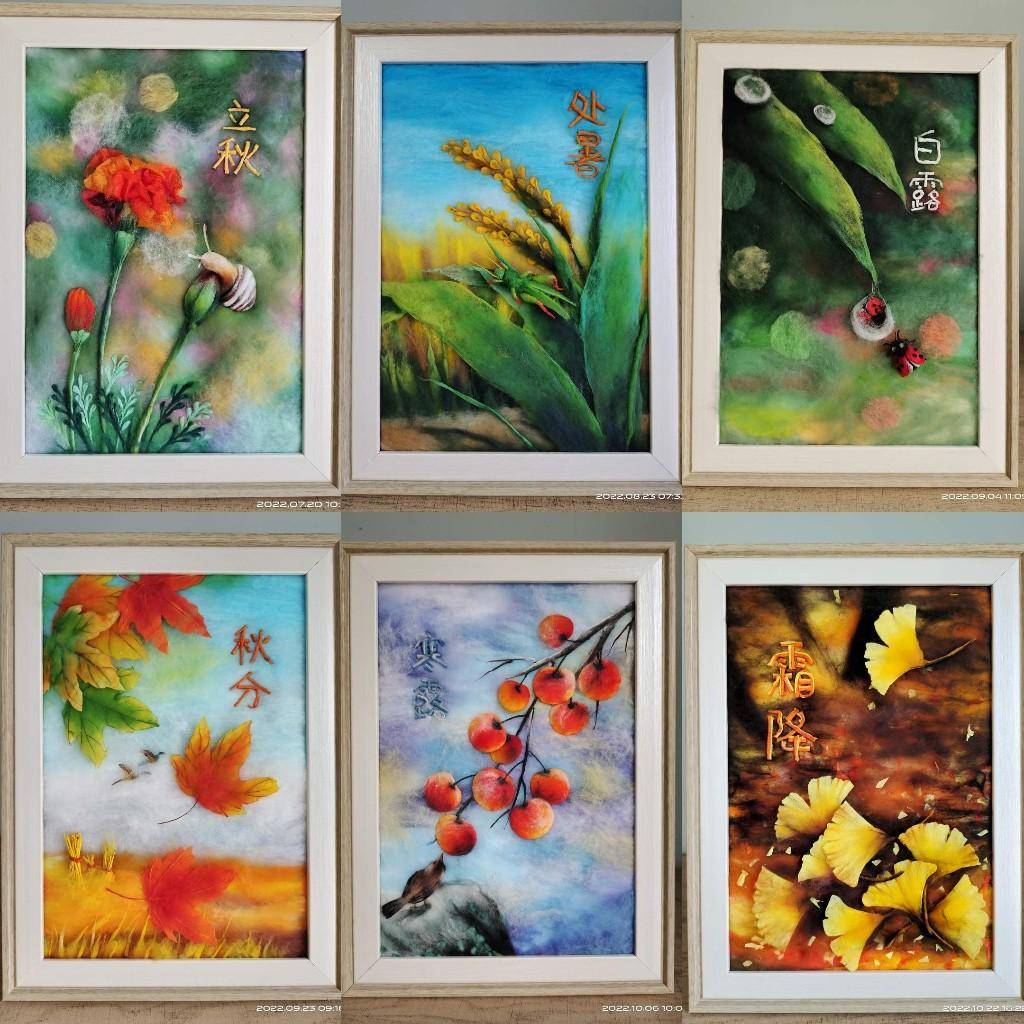 非遗传承人用24幅作品棉絮画作品 讲述"二十四节气"里的中国之美_技法