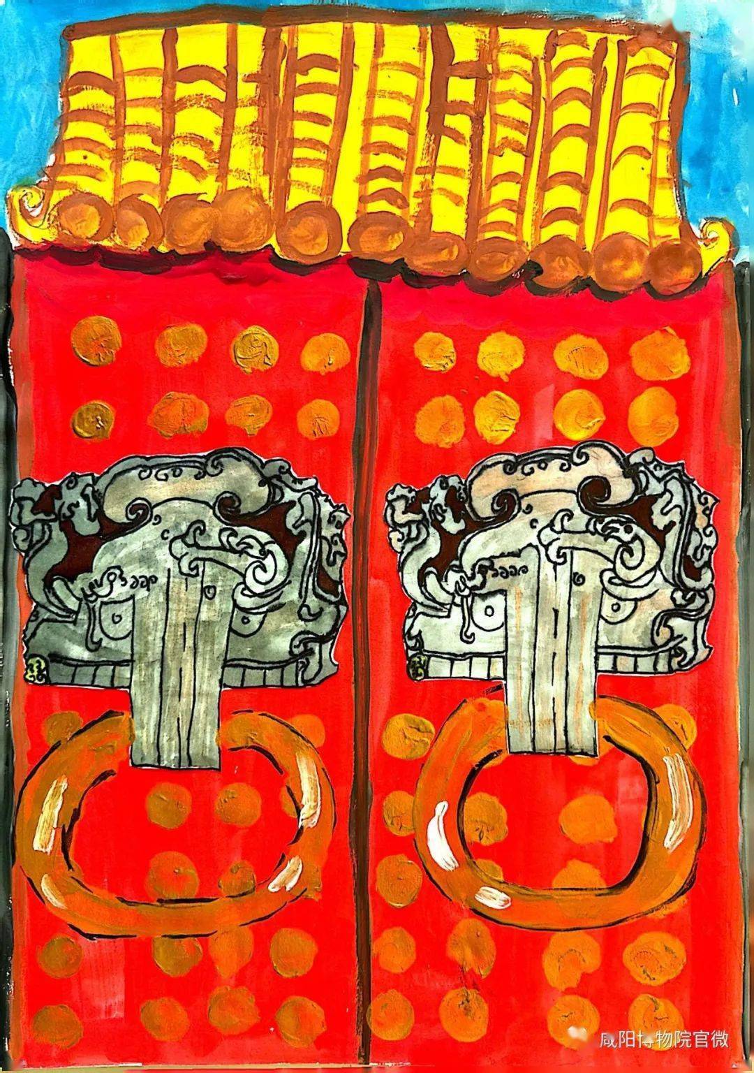 咸阳博物院2023首届少儿文物绘画大赛获奖作品展示(一)_活动_故事