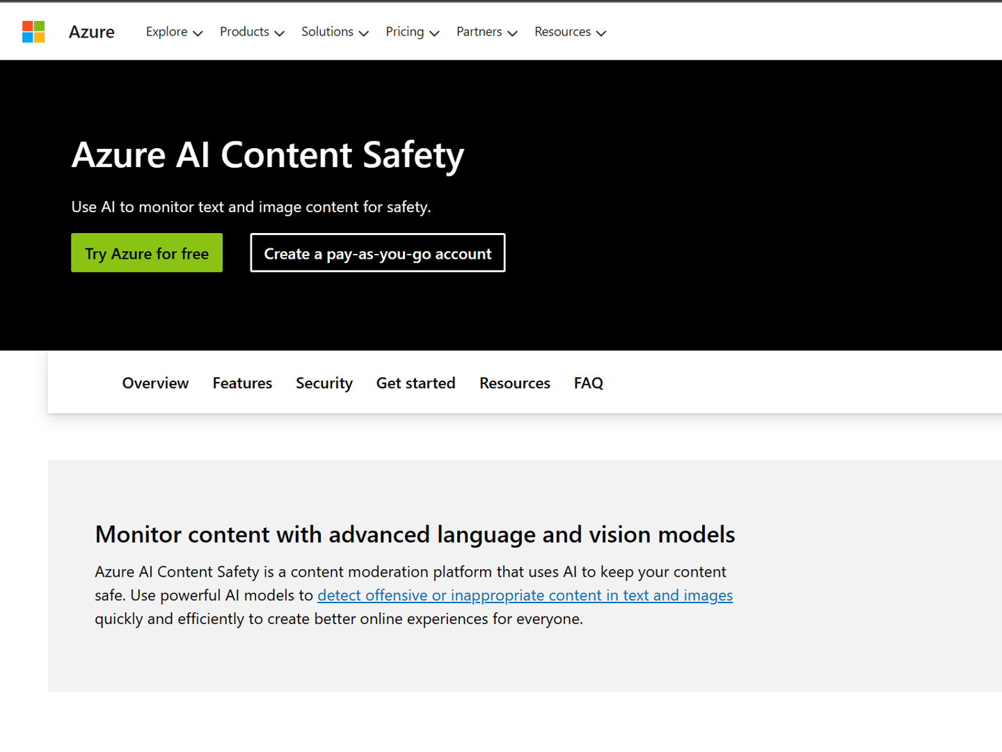 微软推出Azure AI Content Safety 旨在降低社区环境中负面信息