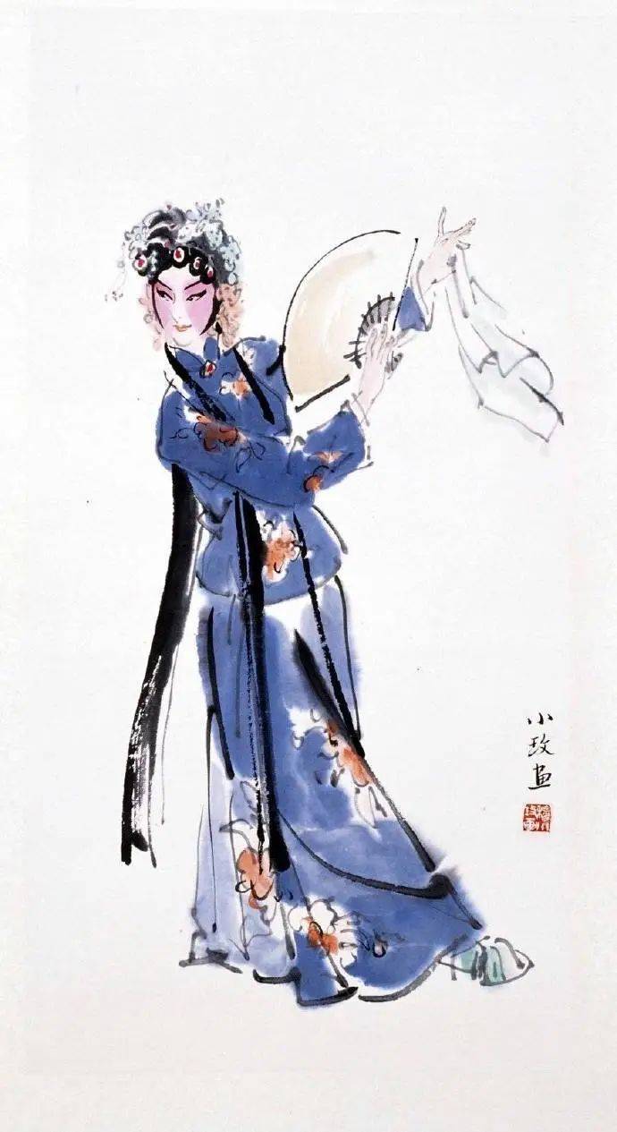 京剧花旦图片水墨画图片