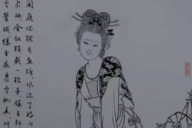 国画白描美女人物欣赏,收藏临摹!