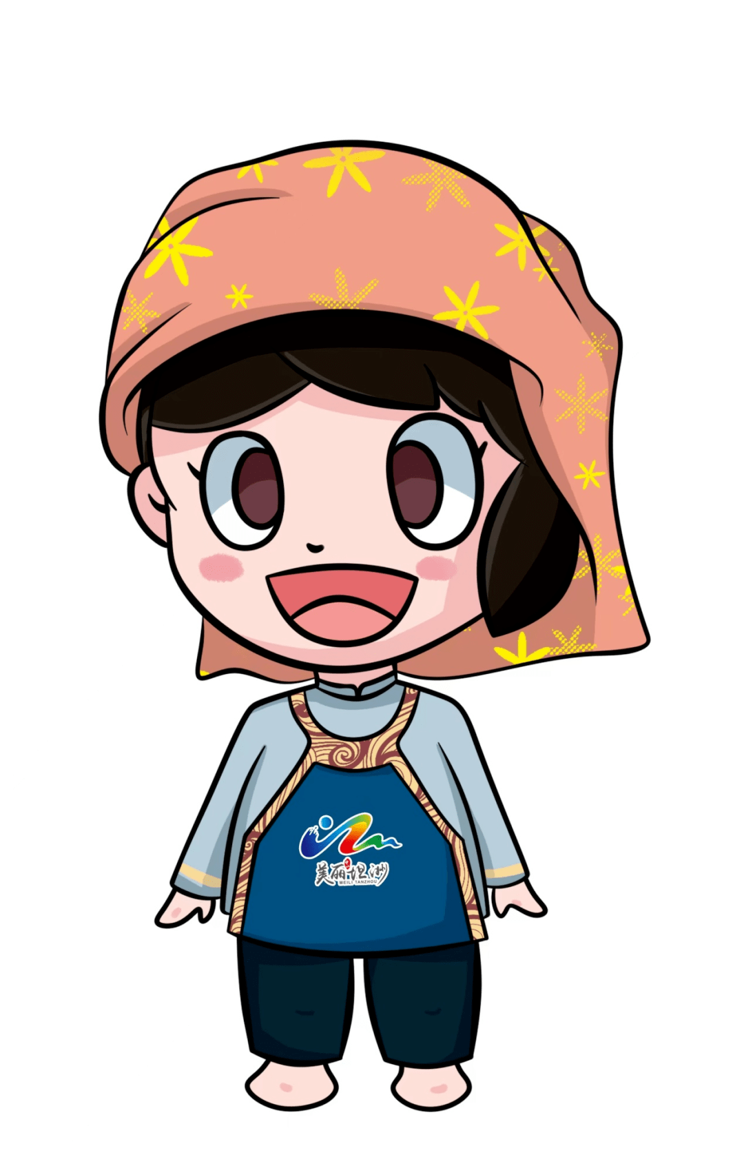 身穿疍家服饰,喜欢疍家文化.