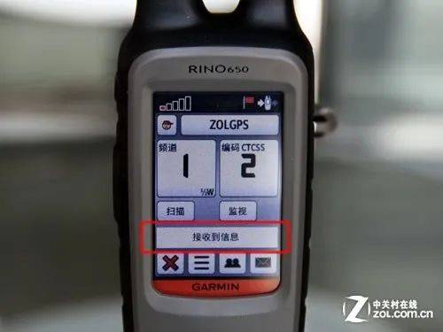 garmin在对讲机功能中设计了短信传输以及坐标传输的功能空闲与繁忙时