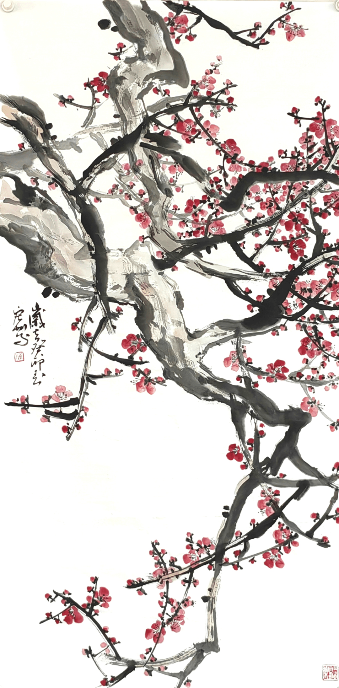 沙湾区：正反结合 力促廉洁文化入脑入心_红梅_作品_绘画