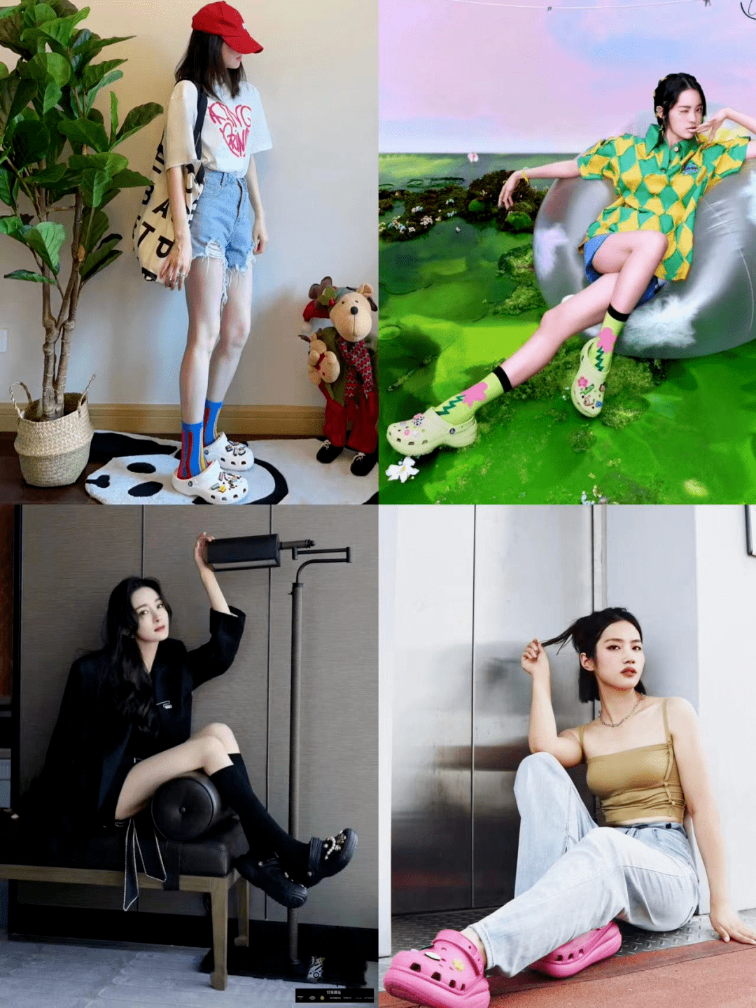 时尚达人们对它也是爱不释脚明星大咖都为它打call不穿洞洞鞋的人成