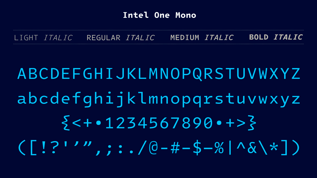 英特尔开源新等宽字体,称可保护开发者视力_Intel_Mono_Python