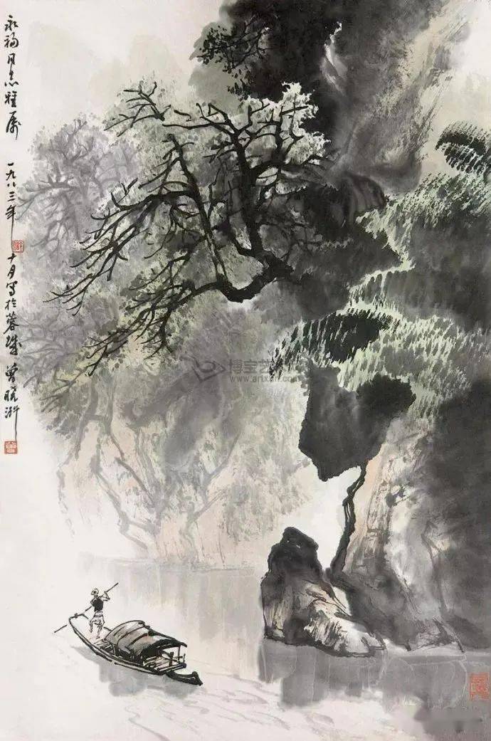 清逸俊朗的山水画45幅，共赏！_搜狐网