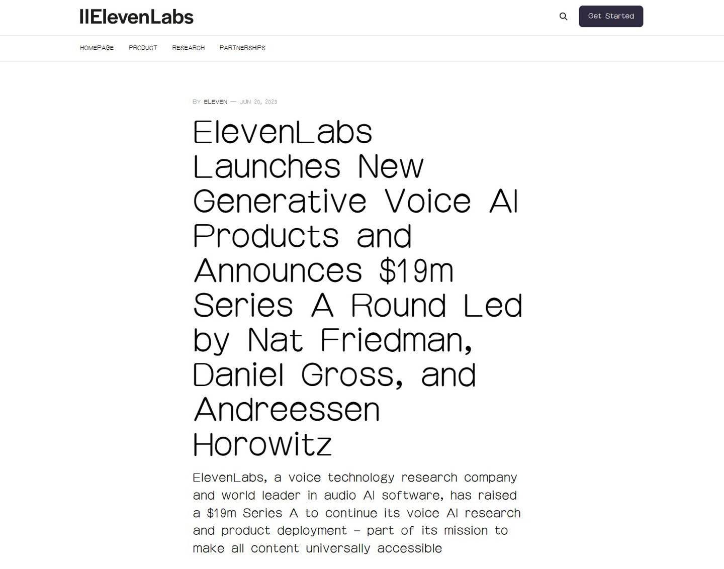 全球首个AI广播频道幕后公司ElevenLabs获GitHub等1900万美元投资 市值已达9900万美元